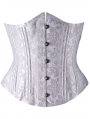 Black/White Jacquard Gothic Underbust Waist Cincher Corset