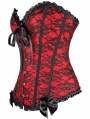 Red/Blue/Black Lace Overbust Gothic Burlesque Corset