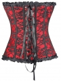 Red/Blue/Black Lace Overbust Gothic Burlesque Corset