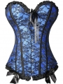 Red/Blue/Black Lace Overbust Gothic Burlesque Corset