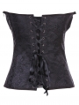 Black Jacquard Overbust Gothic Burlesque Corset