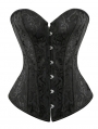 Black/White/Ivory Jacquard Overbust Bridal Gothic Corset