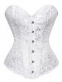 Black/White/Beige Jacquard Overbust Bridal Gothic Corset