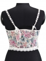 Floral Pattern Lace Up Renaissance Corset Crop Top