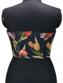 Vintage Floral Pattern Strapless Lace-Up Renaissance Corset Top