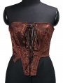 Vintage Floral Pattern Strapless Lace-Up Renaissance Corset Top