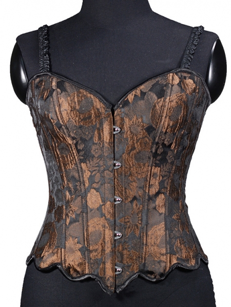 Red/Black Retro Gothic Overbust Steampunk Corset with Short Jacket
