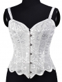 Pink/White Cute Petal Hem Boned Strap Victorian Overbust Corset Top