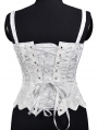 Pink/White Cute Petal Hem Boned Strap Victorian Overbust Corset Top