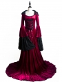 Red Gothic Medieval Vampire Hooded Dress Costume