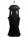 Black Velvet Vintage Gothic Medieval Vampire Hooded Dress