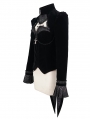 Black Gothic Victorian Elegant Velvet Party Tail Coat for Women