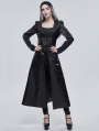 Black Gothic Vintage Low-Cut Daily Wear Long Coat for Women