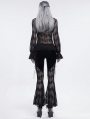 Black Sexy Gothic Lace Long Flared Pants for Women