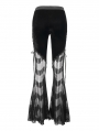 Black Sexy Gothic Lace Long Flared Pants for Women