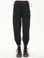 Black Gothic Grunge Causal Long Cargo Pants for Women