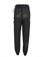 Black Gothic Grunge Causal Long Cargo Pants for Women