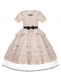 Ivory Elegant Heavy Embroidered Short Sleeve Classic Lolita OP Dress