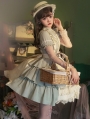 Green and Ivory Pastoral Fake Two-Piece Classic Lolita OP Dress