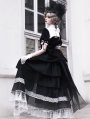 Black and White Nun Style Mermaid Two Piece Gothic Lolita OP Dress
