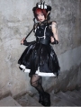 Black and White Detachable Two Piece Gothic Lolita JSK Dress Set