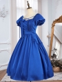 Klein Blue Elegant Cross Straps Short Sleeve A-Line Classic Lolita OP Dress