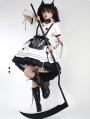 Aries White and Black Retro Elegant Maid Short Sleeve Gothic Lolita Dress Set