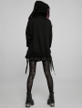 Black Gothic Punk Leopard Skull Pattern Mesh Long Leggings for Women