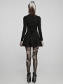 Black Gothic Punk Long Sleeve Chain Print Daily Wear Short Dress