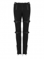 Black Gothic Punk Low Waist Tight Fit Long Pants for Women