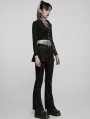 Black Gothic Punk Slim Long Flared Pants for Women