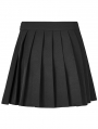 Black Gothic Punk Rivets Pleated Short Daily Wear Skirt
