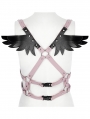 Black and Pink Gothic Punk Personality Wing Belt Harness