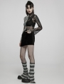 Black and White Gothic Daily Striped Leg Warmer