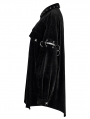 Black Women's Gothic Punk Velvet Daily Shirt with Detachable Sleeves