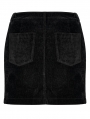 Black Gothic Punk Asymmetric Velvet Daily Short Skirt