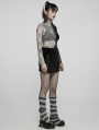 Black Gothic Punk Asymmetric Velvet Daily Short Skirt