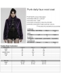 Purple Gothic Punk Faux Wool Daily Loose Short Coat for Women