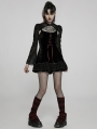 Black Gothic Two-Piece Velvet Spider Web Cool Girl Short Dress