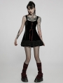 Black Gothic Two-Piece Velvet Spider Web Cool Girl Short Dress