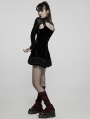 Black Gothic Two-Piece Velvet Spider Web Cool Girl Short Dress