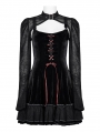 Black Gothic Two-Piece Velvet Spider Web Cool Girl Short Dress