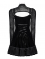 Black Gothic Two-Piece Velvet Spider Web Cool Girl Short Dress