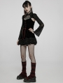 Black Gothic Two-Piece Velvet Spider Web Cool Girl Short Dress