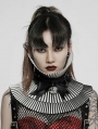 Black and White Gothic 3D Collar with Detachable Bow