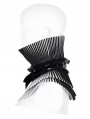 Black and White Gothic 3D Collar with Detachable Bow