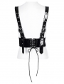 Black Gothic Punk PU Leather Metal Buckles Belt Harness