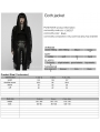 Black Gothic Cotton Lace Loose Hooded Trench Coat for Women