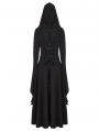 Black and Red Gothic Retro Wizard Long Hooded Coat for Women