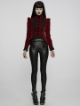 Red Vintage Gothic Lace Velvet Short Coat for Women
